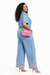 Jewel Luxe Denim Palazzo Set