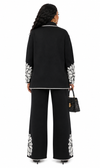 PREORDER 30- BLACK 2- PIECE  KNIT PANT SET