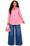 Golden Charm Pink Statement Blouse