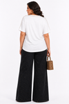 Butterfly Bliss Denim Palazzo Set(Black)