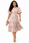 Paisley Garden Tiered Midi Dress