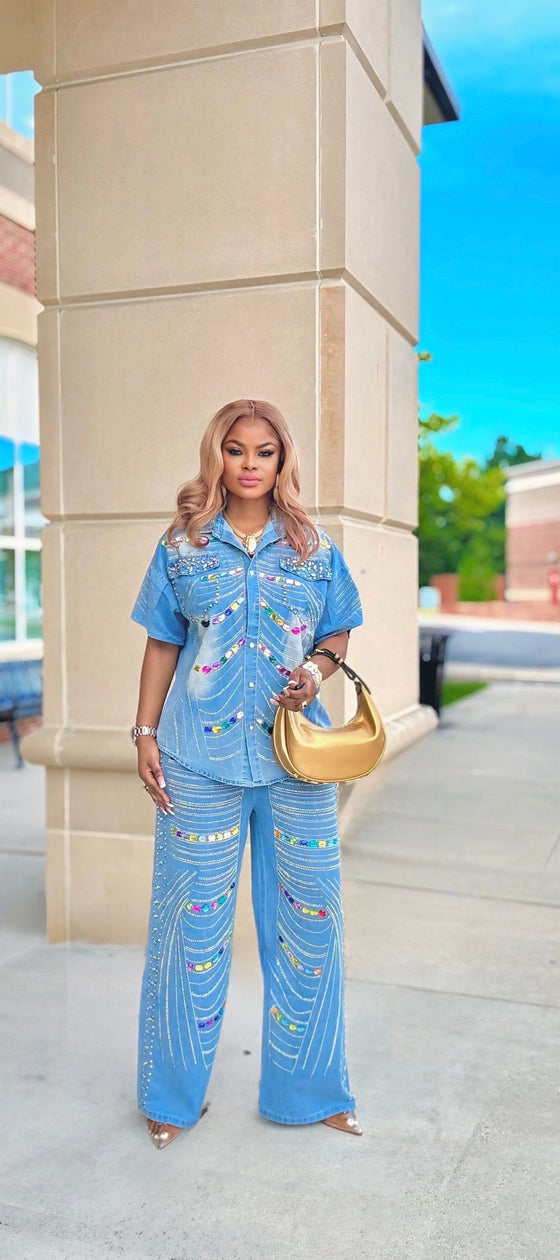 Luxury Gemstone Denim Set