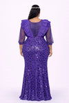 Royal Violet Rhinestone Maxi Dress – Purple | Made in Turkey