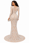 Pearl Majesty Sheer  Couture Gown(Cream)