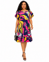 Artistic Flair Ruffle Midi Dress(Multi color)
