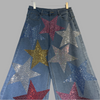 Rainbow crystal Superstar Wide-Leg Denim(Bottom)