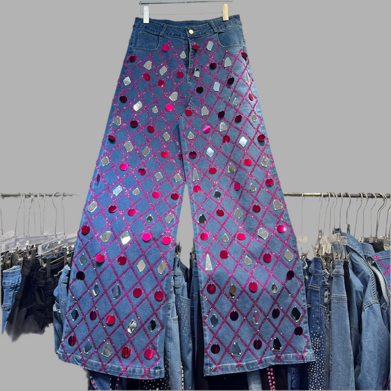 Mirror Glam Wide-Leg Denim(BOTTOM)