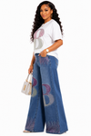 Bella B Rhinestone Denim Pant Set