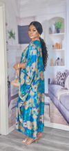 Luxe Royal Satin Kaftan Dress(Blue)