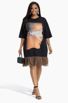 The Chic Art Muse Tulle Hem TOP  (Black)