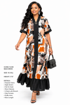 Iconic Flow Maxi Dress – Emerald Abstract