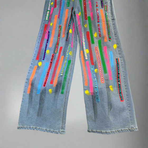 Electric Vibes Sequin Splash Denim(Bottom)
