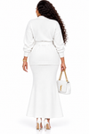 PREORDER 15 – WHITE KNIT SKIRT SET