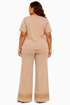 Golden Butterfly Luxe Pant Set(Beige)