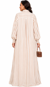 Champagne Breeze Maxi Shirt Dress