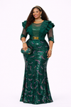 Emerald Luxe Rhinestone Maxi Dress – Green | Made in Turkey