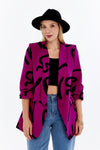 Abstract Print Blazer(Pink/Black)