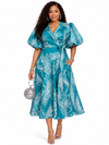 Timeless Charm Wrap Midi Dress(Teal)