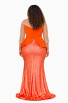 Empress Glow Peplum Mermaid Dress(orange)