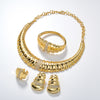 18K 
High quality Italian Golden Twist Greek Set