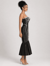 Midnight Pearl Illusion Mermaid Bandage Dress