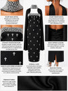 Royal Pearl Scarf Midi Dress(Black)