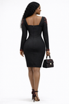 Ruby Noir Luxe Crystal Sculpt Bandage Dress