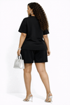 Golden Luxe Embellished Short Set(Black)