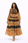 Velora Lace Illusion Luxe Skirt Set(Mustard)