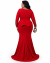 Red Empress Couture Beaded Mermaid Gown
