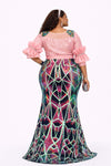 Galaxy Sparkle Prestige Maxi Dress(Pink)