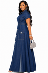 Denim Elegance Maxi Dress
