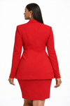 Power Luxe Double-Breasted Blazer(Red)