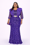 Royal Violet Rhinestone Maxi Dress – Purple | Made in Turkey