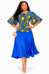 Royal Sapphire Skirt Set(Blue/Yellow)