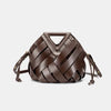 Luxe Woven Triangle Bag(Dark brown)