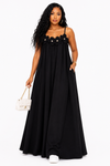 The Blossom Charm Maxi Dress(Black)