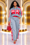 CHIC 07 DENIM CARGO PANT SET(LT BLUE)