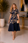 Navy Gold Dot Majesty Dress