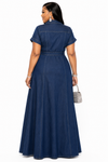 Denim Elegance Maxi Dress
