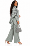 PREORDER 17 - GRAY  3-PIECE  KNIT PANT SET