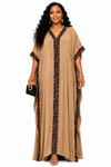 Safari Luxe Leopard Kaftan(Tan)
