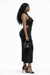 Black Midnight Blossom Sculpt Gown