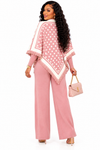 PREORDER 35 - PINK  3-PIECE  KNIT PANT SET