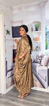 Luxe Royal Satin Kaftan Dress(purple/Gold)
