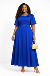 Rosette Grace belted Maxi Dress(Royal Blue)