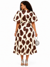 Timeless Charm Wrap Midi Dress(Brown)