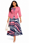 Blush Elegance Swirl Flare Dress Set
