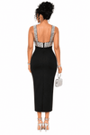 Noir Crystal Collar Bandage Dress(Black)