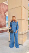 Midnight Galaxy Luxury Denim pants Set